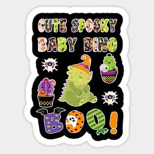 Cute Spooky Baby Dino Halloween Boo No. 3 Sticker